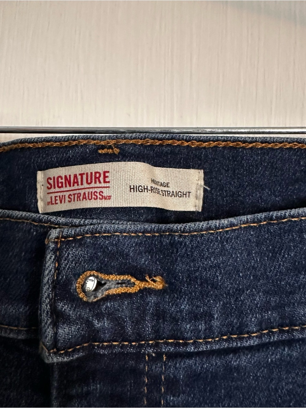 Signature by Levi Strauss Dark Blue Straight Leg Jeans